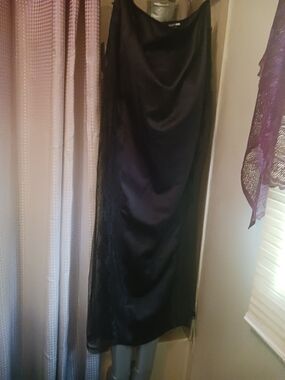Fashion Nova Black Satin Dress